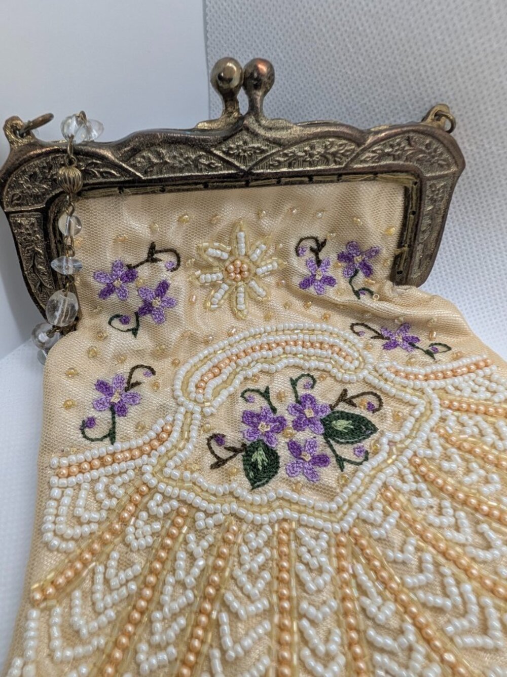 STUNNING Victorian Trading Co Beaded Vintage Clutch Purse Hopeless Romantic